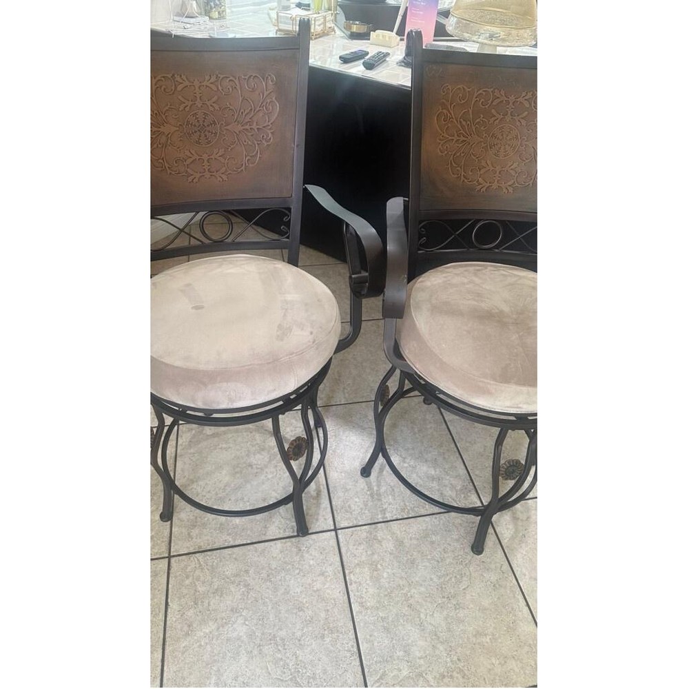 Two Counter Height Metal Bar Stools