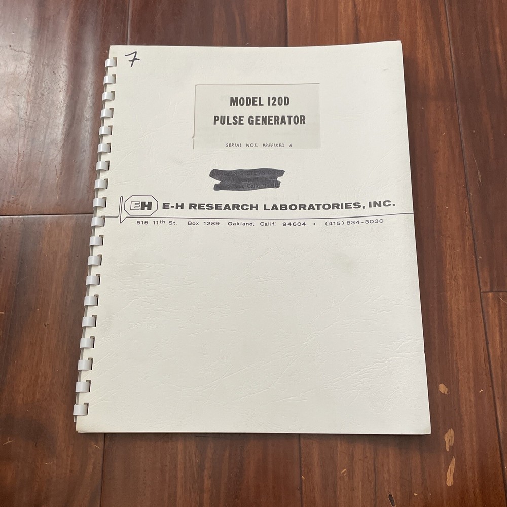 E-H Research Model 120D Pulse Generator Instruction Manual Aug 1965