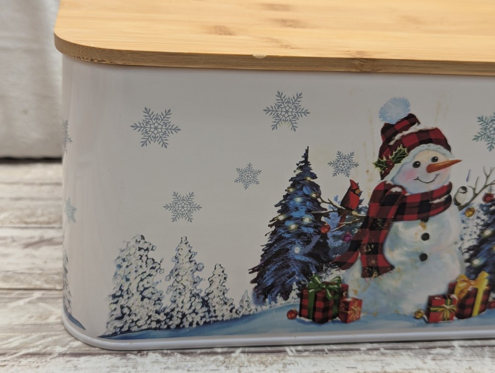 Christmas Decor Tin Box Festive Container