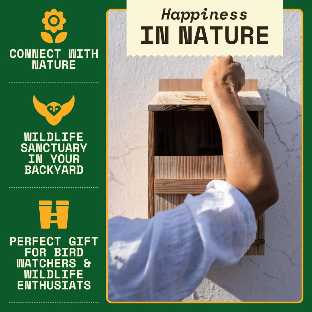Cedar Barn Owl Nesting Box - Cedar Wood, Traditional - Preassembled & Easy-Hang