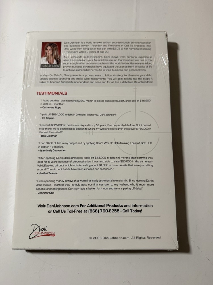 Dani Johnson WAR ON DEBT | Home Study Program 1 DVD + 2 CDs + Workbook NEW!