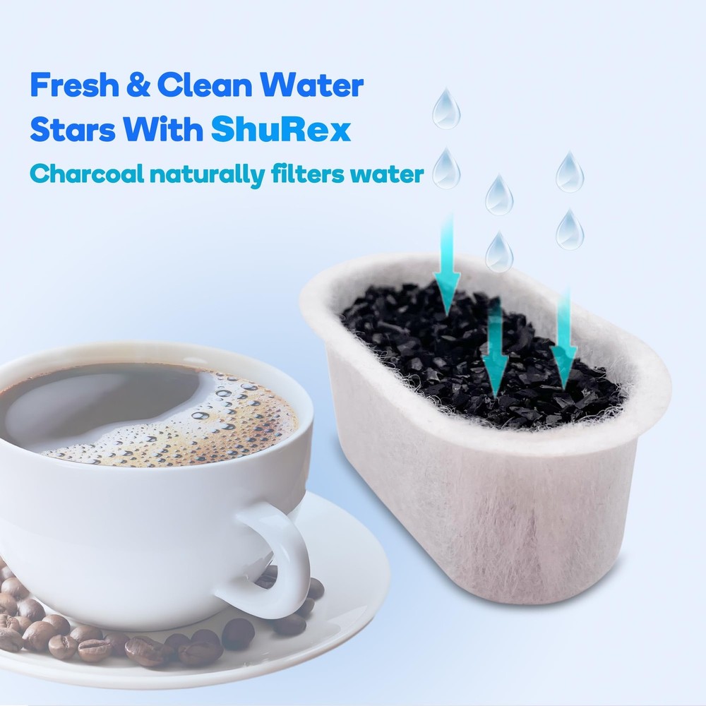 12 Pack Replacement Activated Charcoal Water Filter Cartridges Regular, White