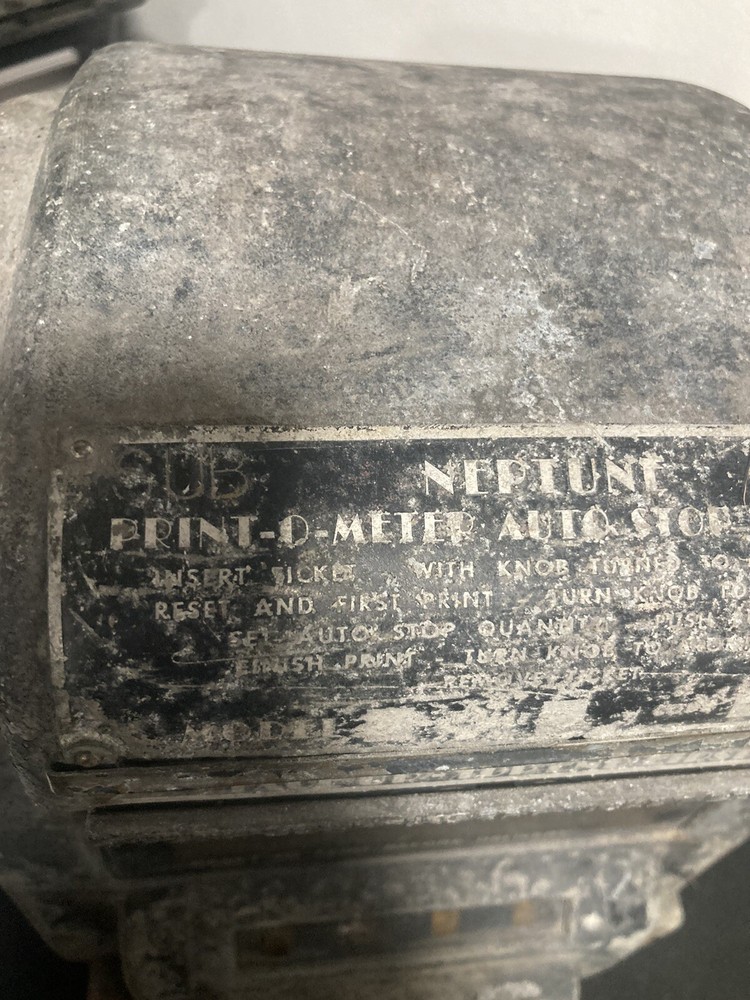 Neptune Print-o-meter Auto Stop Register Gas meter
