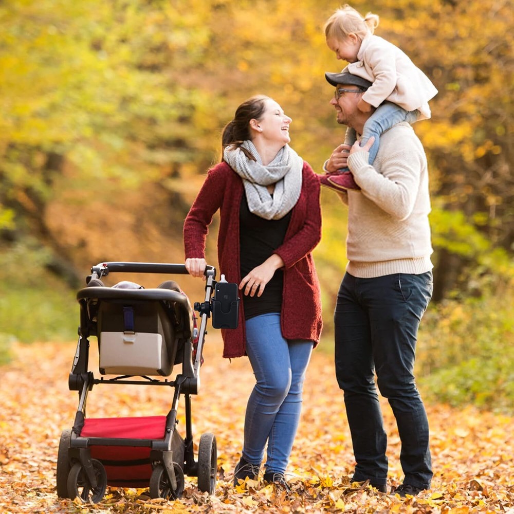 Universal Stroller Cup Holder, Adjustable Drink Holder with Phone Holder