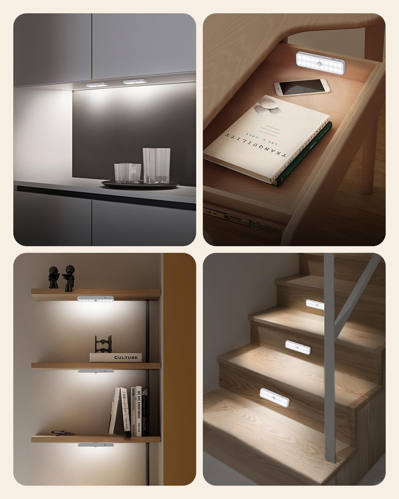 Dimmable LED Under Cabinet Lights with Motion Sensor and Remote Control