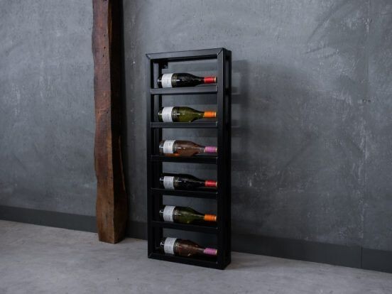 Wall Mounted Wine Rack, Modern Wine Rack, Steel Wine Rack, 6 Bottles
