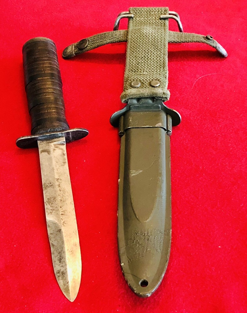 WW2 US M3 IMPERIAL CUSTOMIZED (MARKED ON BLADE) & USM8 SHEATH