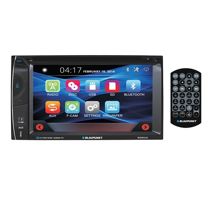Blaupunkt 6.2” Double DIN Fixed Face Touchscreen DVD Receiver with Bluetooth USB