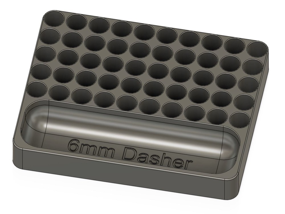 6 MM DASHER - RELOADING TRAY HOLDS 50 WITH BULLET TRAY