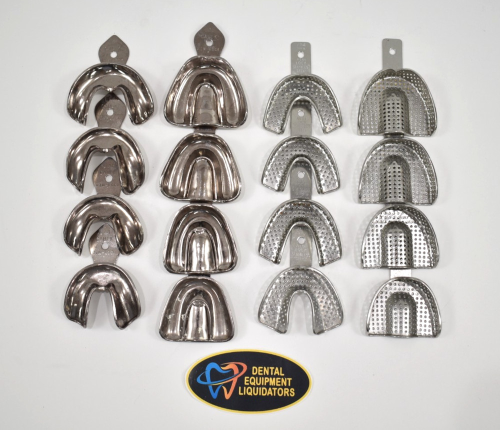 Dental Impression Trays  16 Pieces - Autoclavable - UPPER & LOWER as Listed