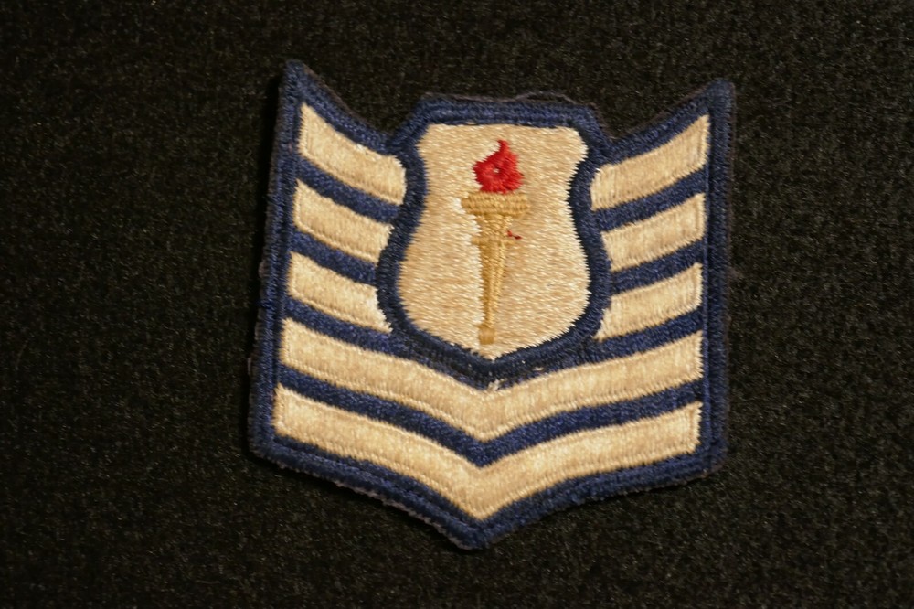 Korea War US Air Force JROTC Rate Technical Sergeant Rank Insignia Patch Pair