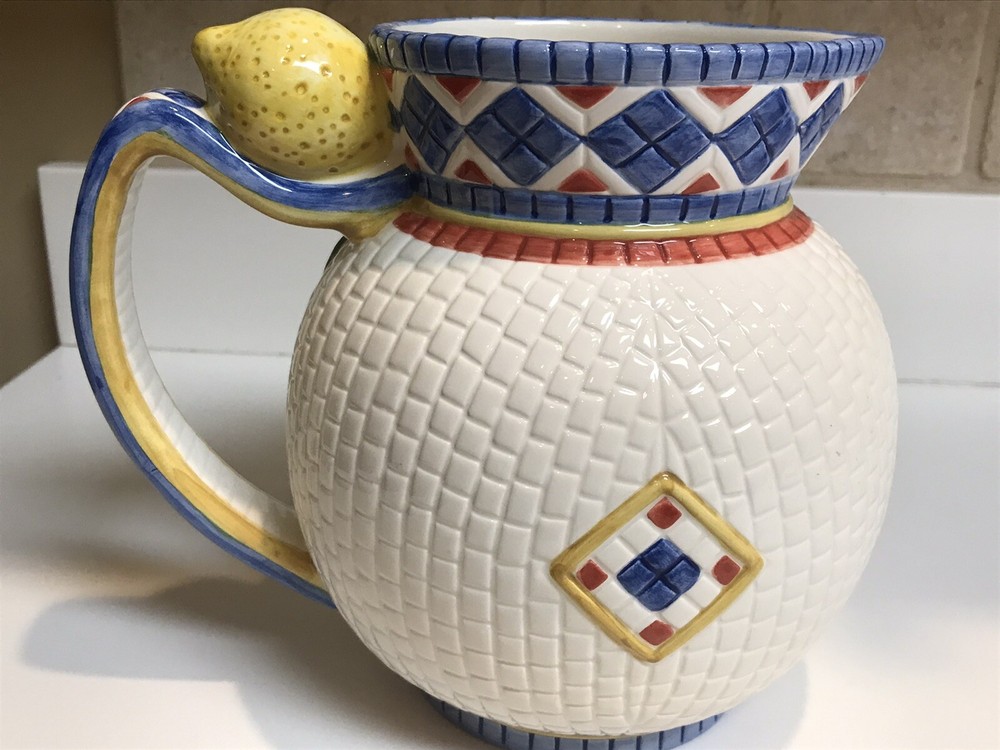 Clay Art Mosaic Lemon Pitcher