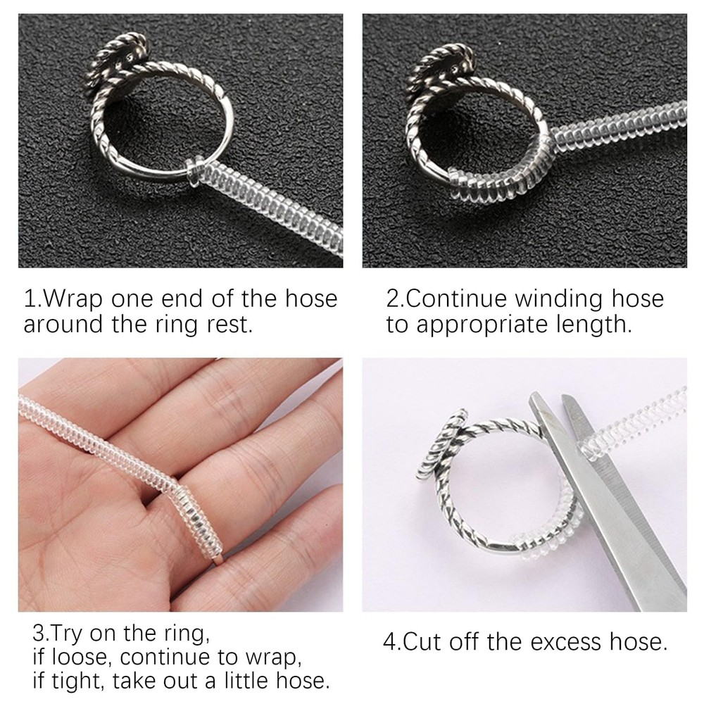 75 Pcs Ring Sizer Adjuster Loose Rings Plug-in Invisible 75Pcs, White