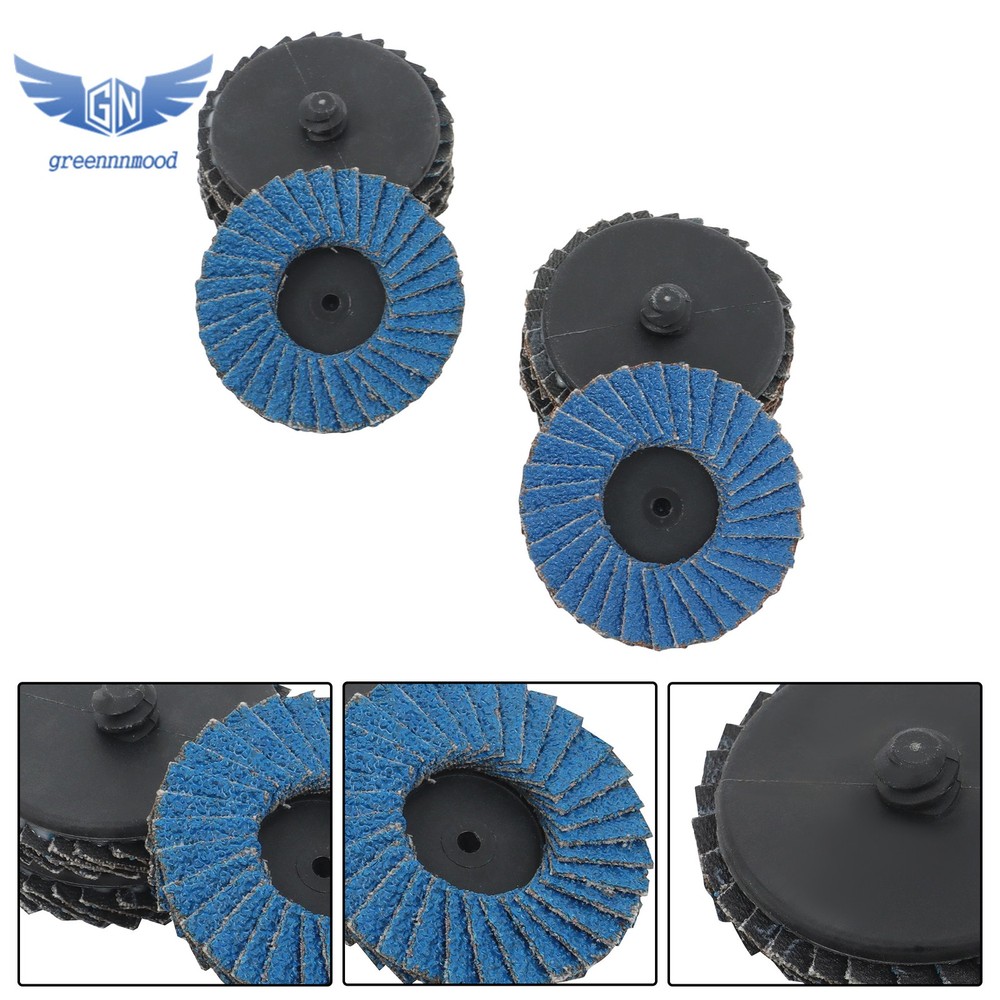 20PCS Mixed Curved Flap Disc 2" Roll Lock Quick Change Sanding Discs 40-120 Grit