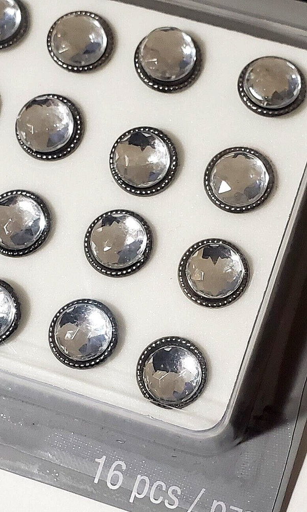 STUDI DECOR Decorative Push Pins - CLEAR GEMSTONES - 16 pcs