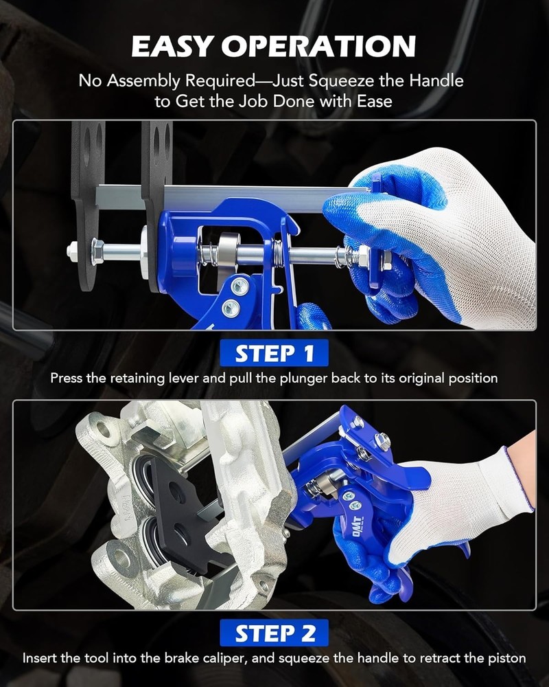 Caliper Piston Compressor Tool, Heavy Duty for Single Dual Quad Piston Brake ...