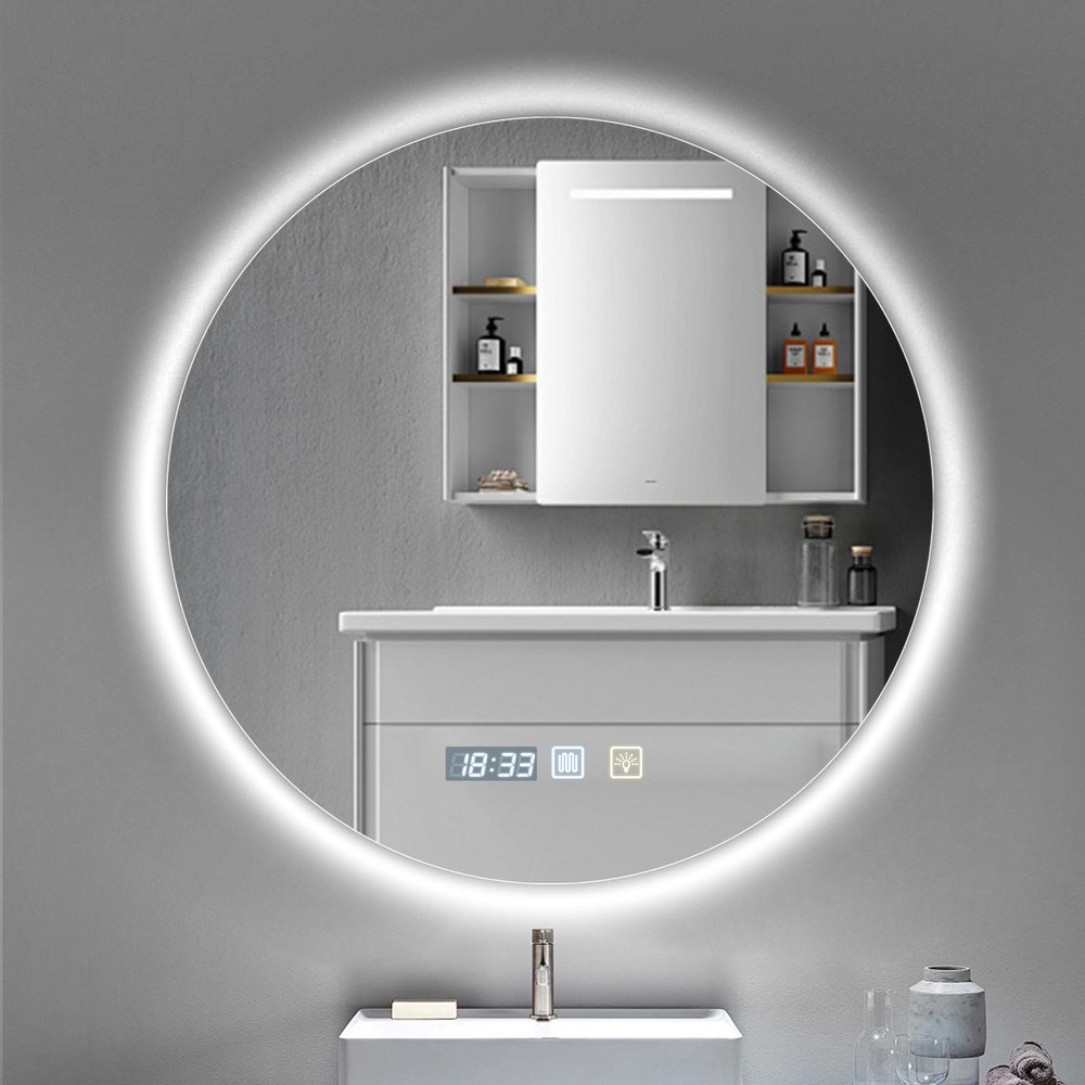 3 Color LED Lighted Bathroom Mirror,Smart Memory Function,Anti-Fog Vanity Mirror