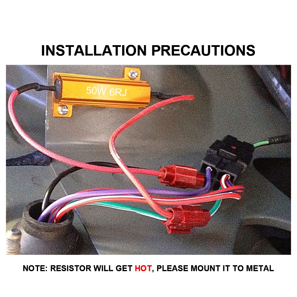 Dos resistencias de carga 50W 6ohmKit Stop Flicker Error Code y CANBUS Fix 2x