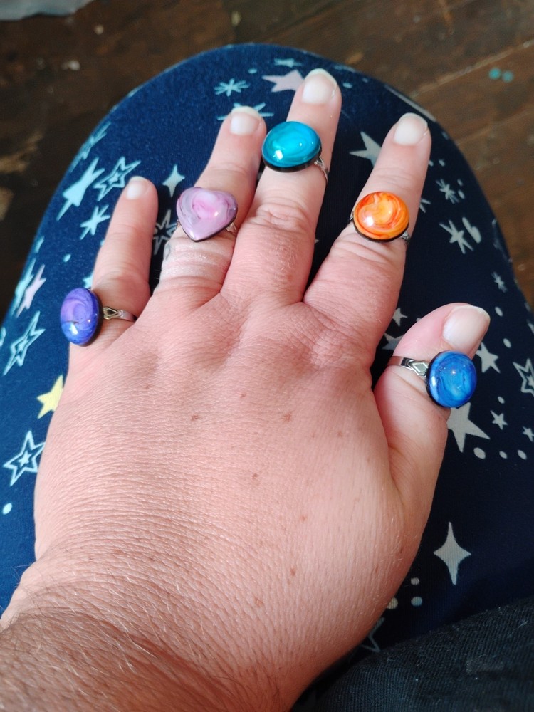 Cloud Effect Resin Homemade Rings