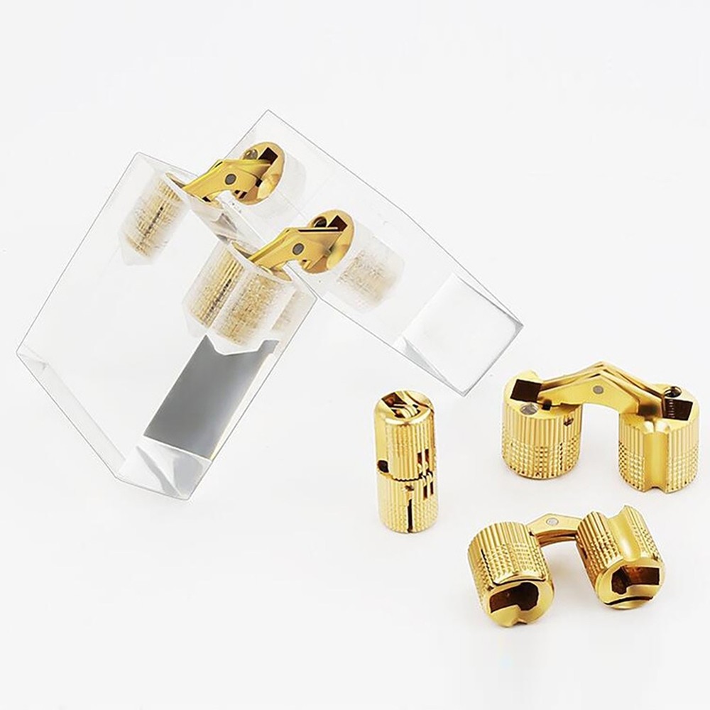 4Pcs 180° Open Angle 12mm Copper Invisible Hidden Hinges For Concealed Worktop