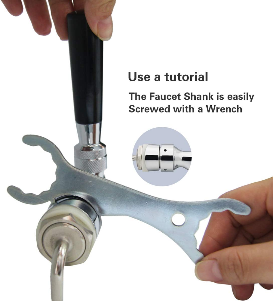 PERA Draft Beer Keg Faucet Chrome Plating Shank Tap Kit