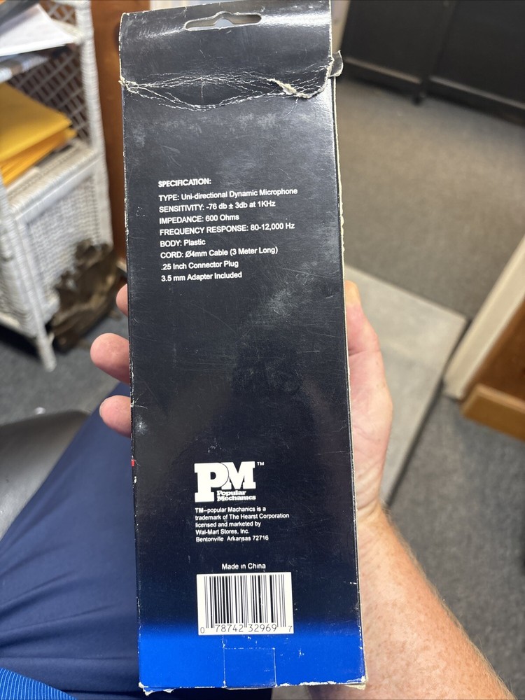 Popular Mechanics Microphone A-32969 Unidirectional Dynamic Microphone