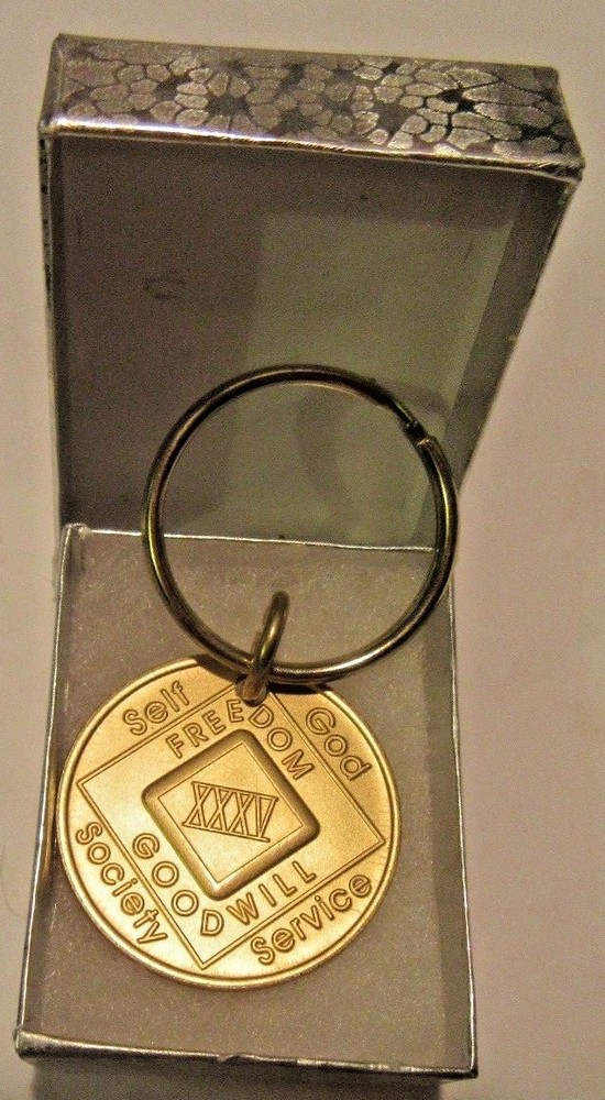 NARCOTICS ANONYMOUS  NA KEY TAG 35  YEAR Keyring medallion Serenity Clean