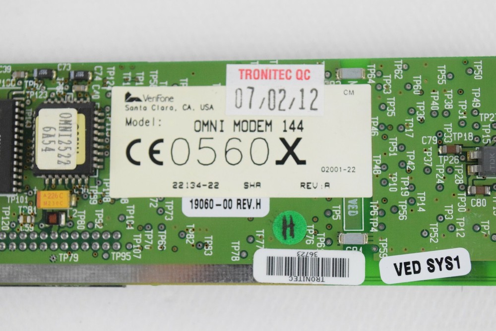 Verifone 55400-01 CPU5 Fax Modem Board