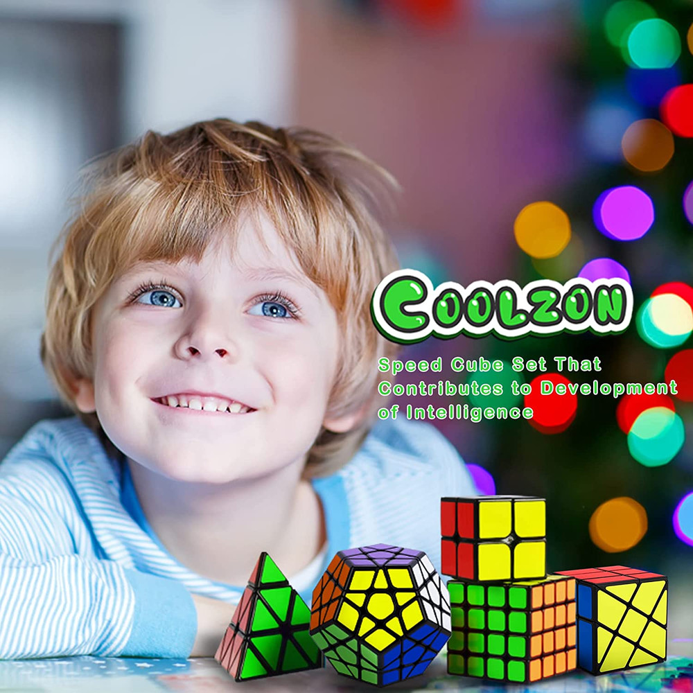Speed Cube Set, Puzzle Cube, Magic Cube 2X2 4X4 Pyraminx Pyramid Megaminx Fenghu