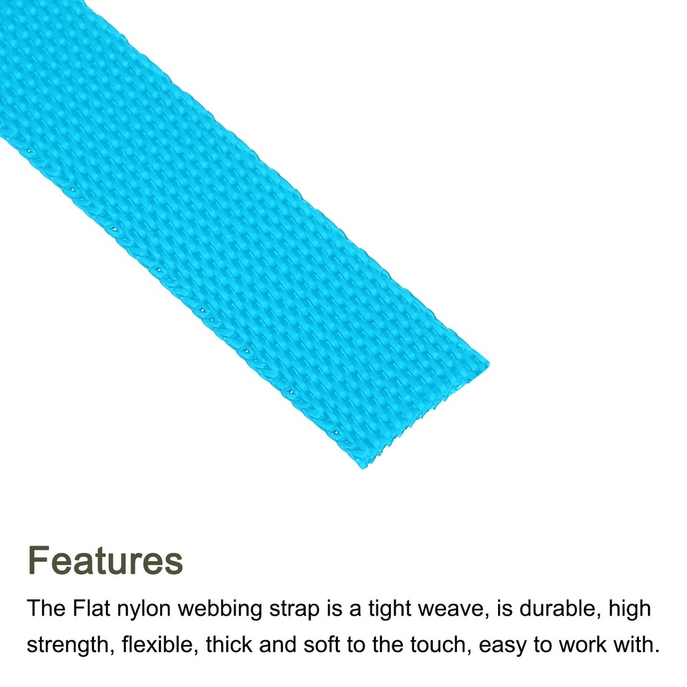 Flat Nylon Webbing Strap 3/8 Inch 50 Yards Deep Blue for Backpack