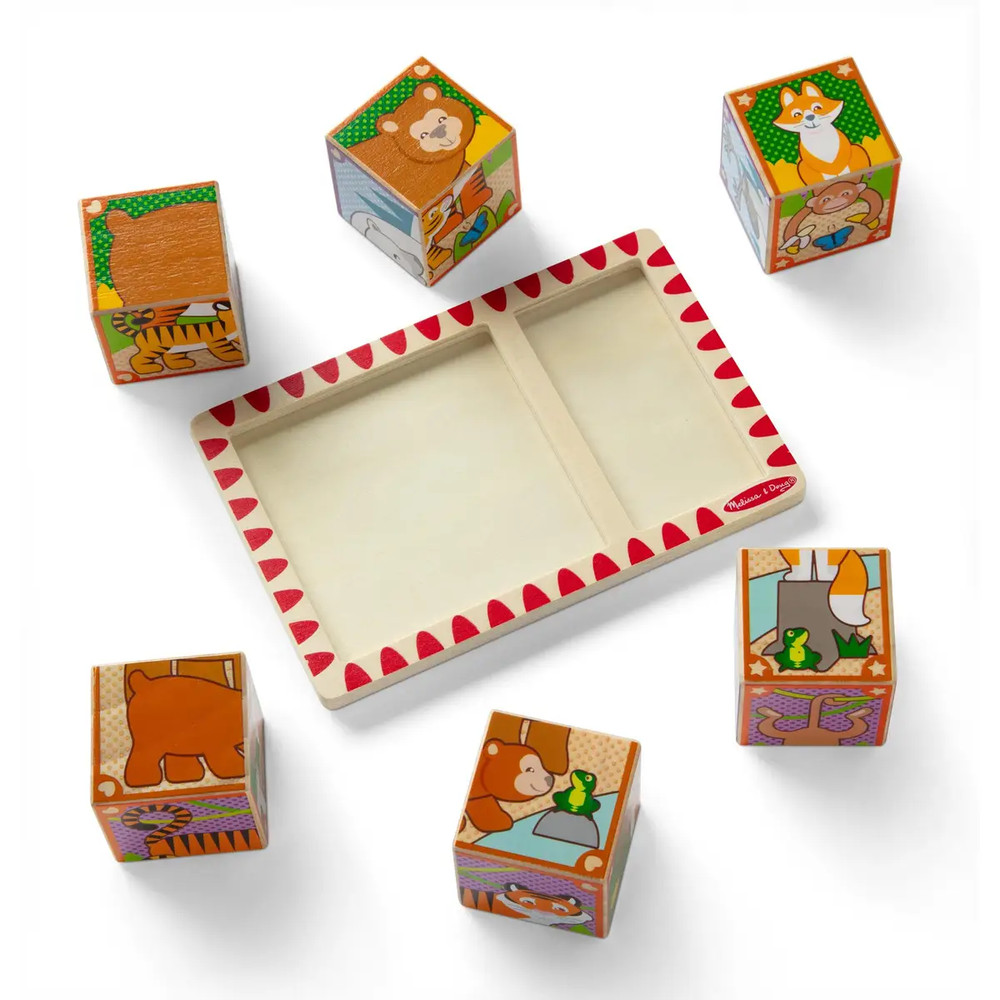 Melissa & Doug 2 in 1 Wood Cube Puzzle