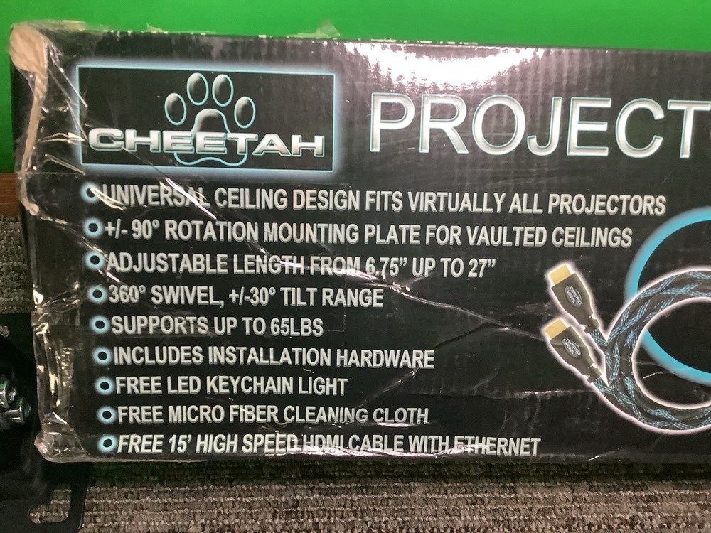 Cheetah Mounts APMEW Universal Projector Ceiling Mount 27", No HDMI Cable