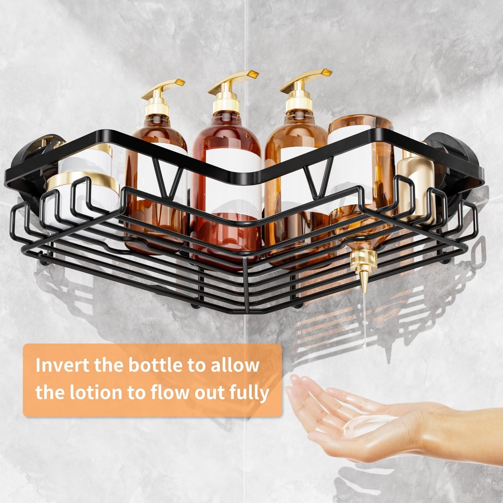 5 Pack Corner Shower Caddy Suction Cup, Large Capacity Bathroom Organizer wit...