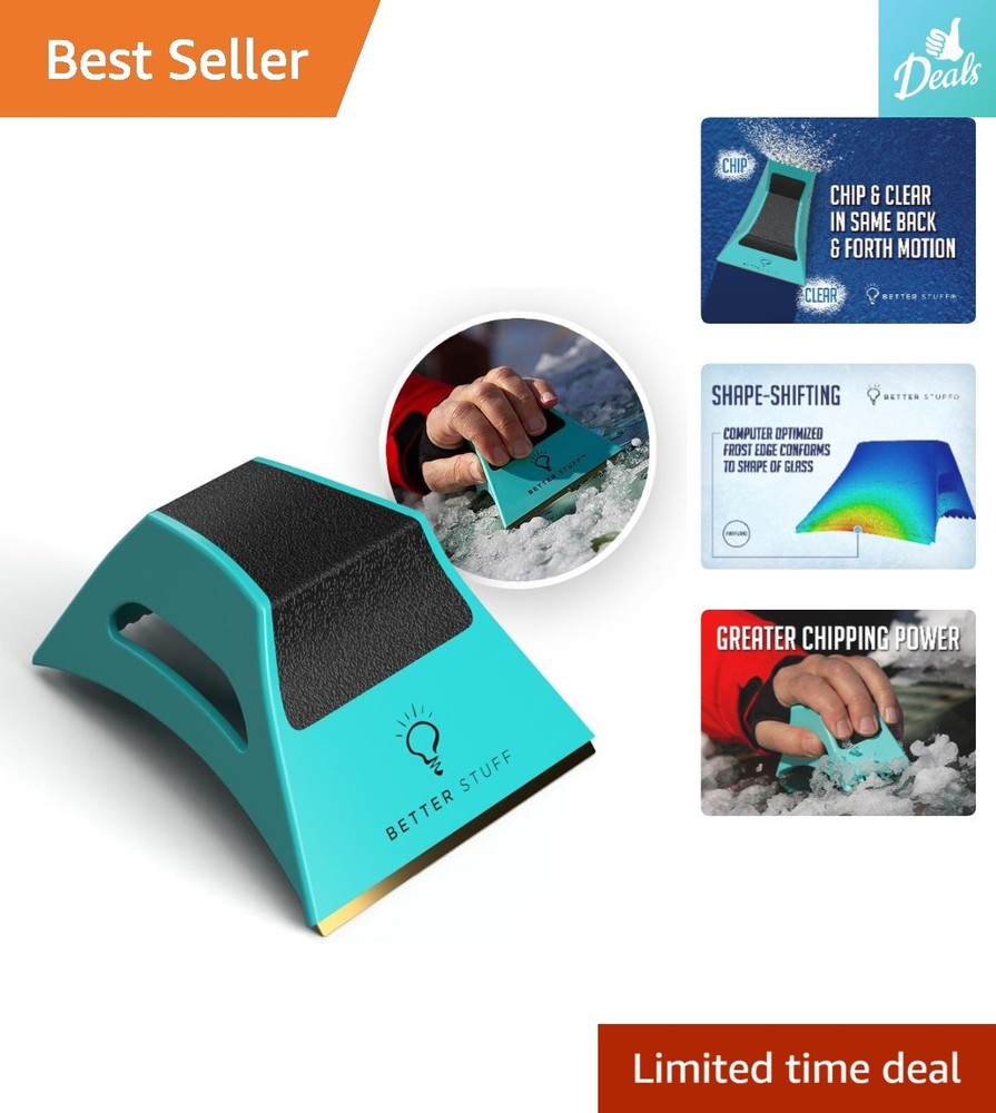 The Ultimate Ice Scraper: Patented Shape Shifting Design, Ergonomic & Compact