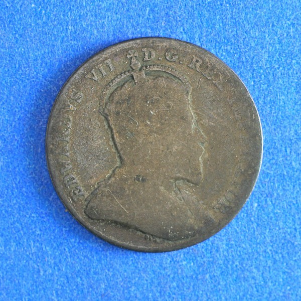 1909 Canada 10 cent coin - Broad leaf variety