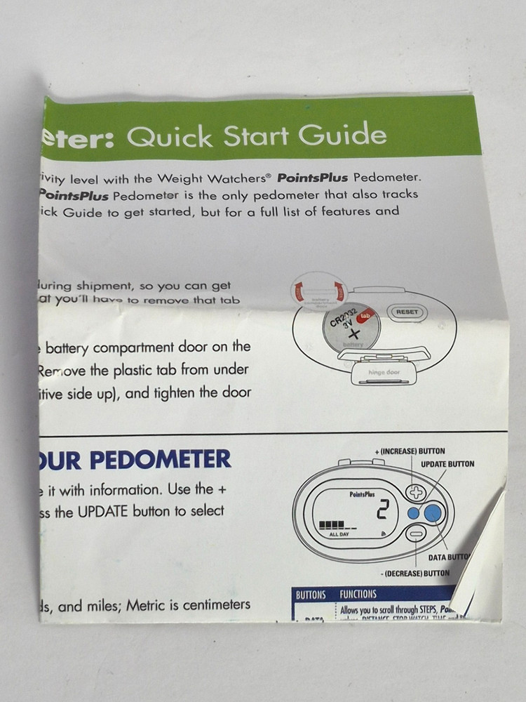 Weight Watchers PointsPlus Pedometer - Digital Step & Distance Activity Tracker