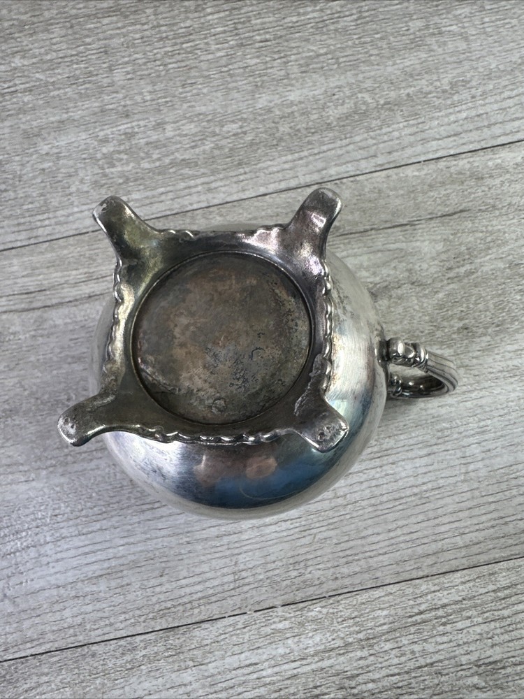 Vintage Oneida Footed Ornate Creamer Pitcher Silverplate