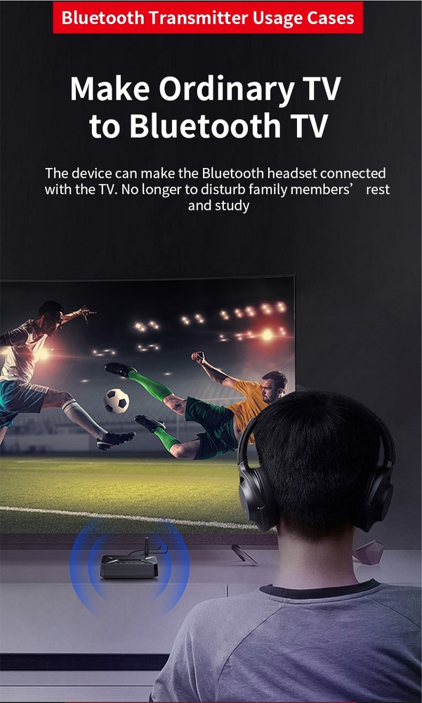 Bluetooth 5.1 Audio Transmitter&Receiver 2 in1 Adapter RCA/AUX