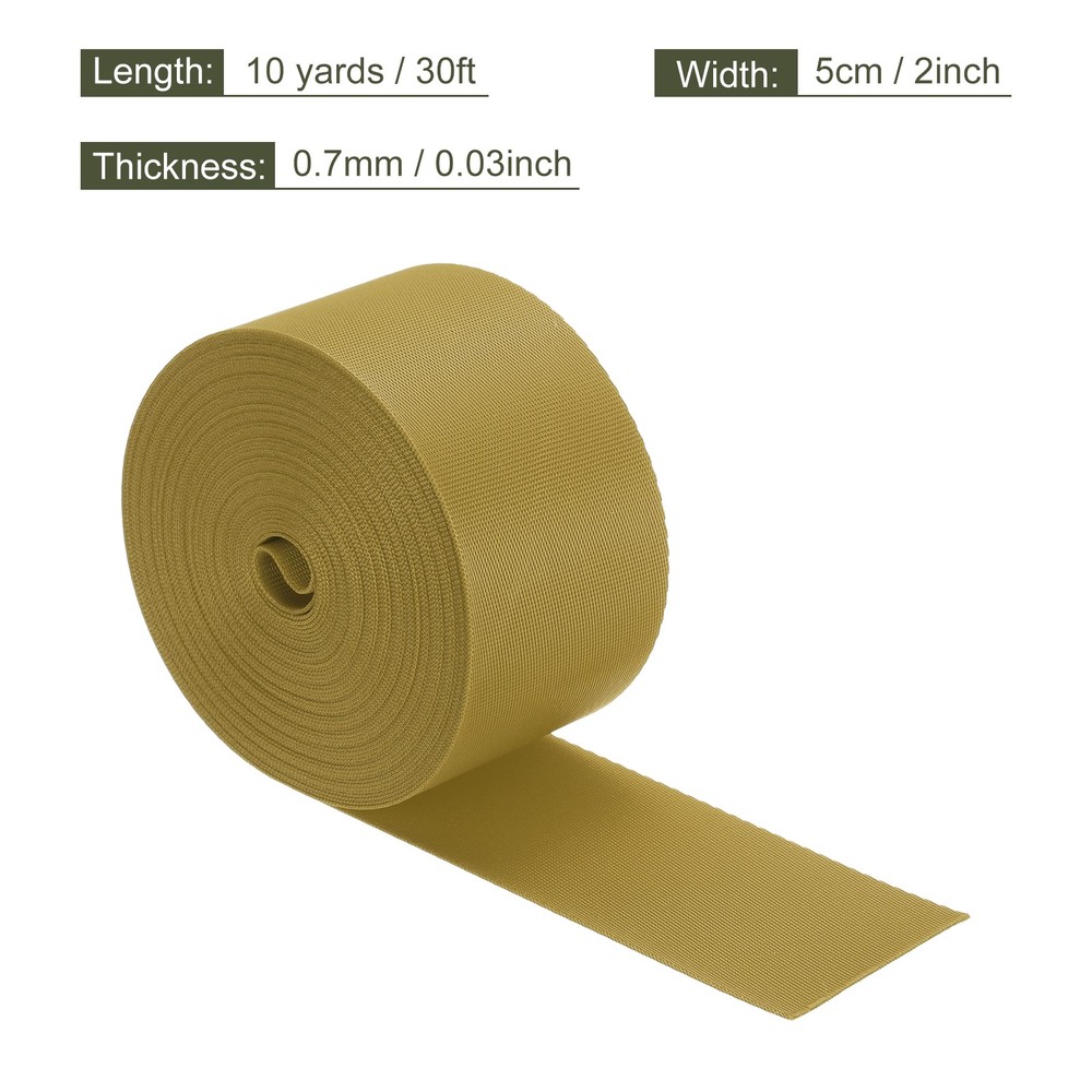 Flat Nylon Webbing Strap 2 Inch 10 Yards Light Brown for Backpack