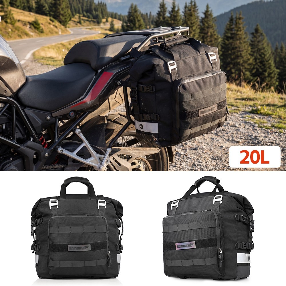 Rhinowalk Multi-Functional Motorcycle Side Bag 20L Waterproof Quick Release 2pcs