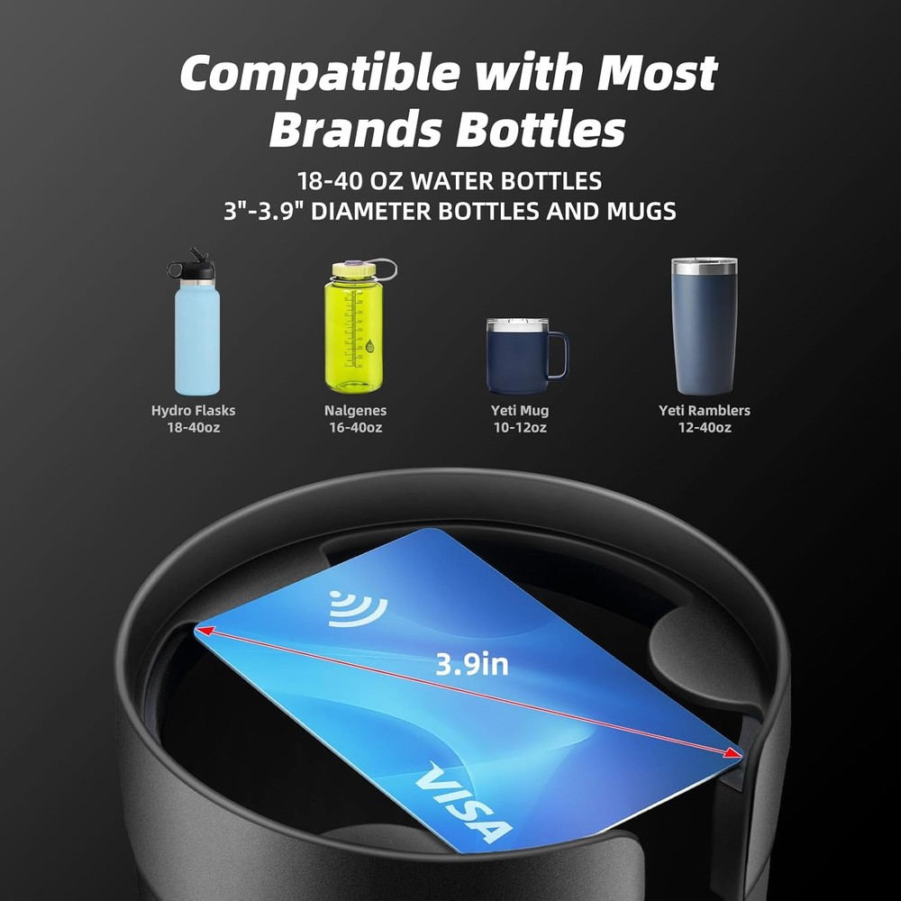 Car Cup Holder Expander, Extender for with Adjustable black