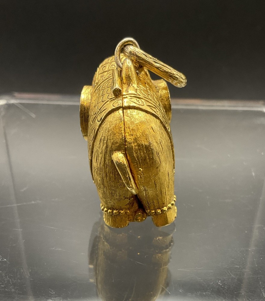 VTG 60s Max Factor Elephant Tiny Tusker Perfume Creme Compact Pendant Empty