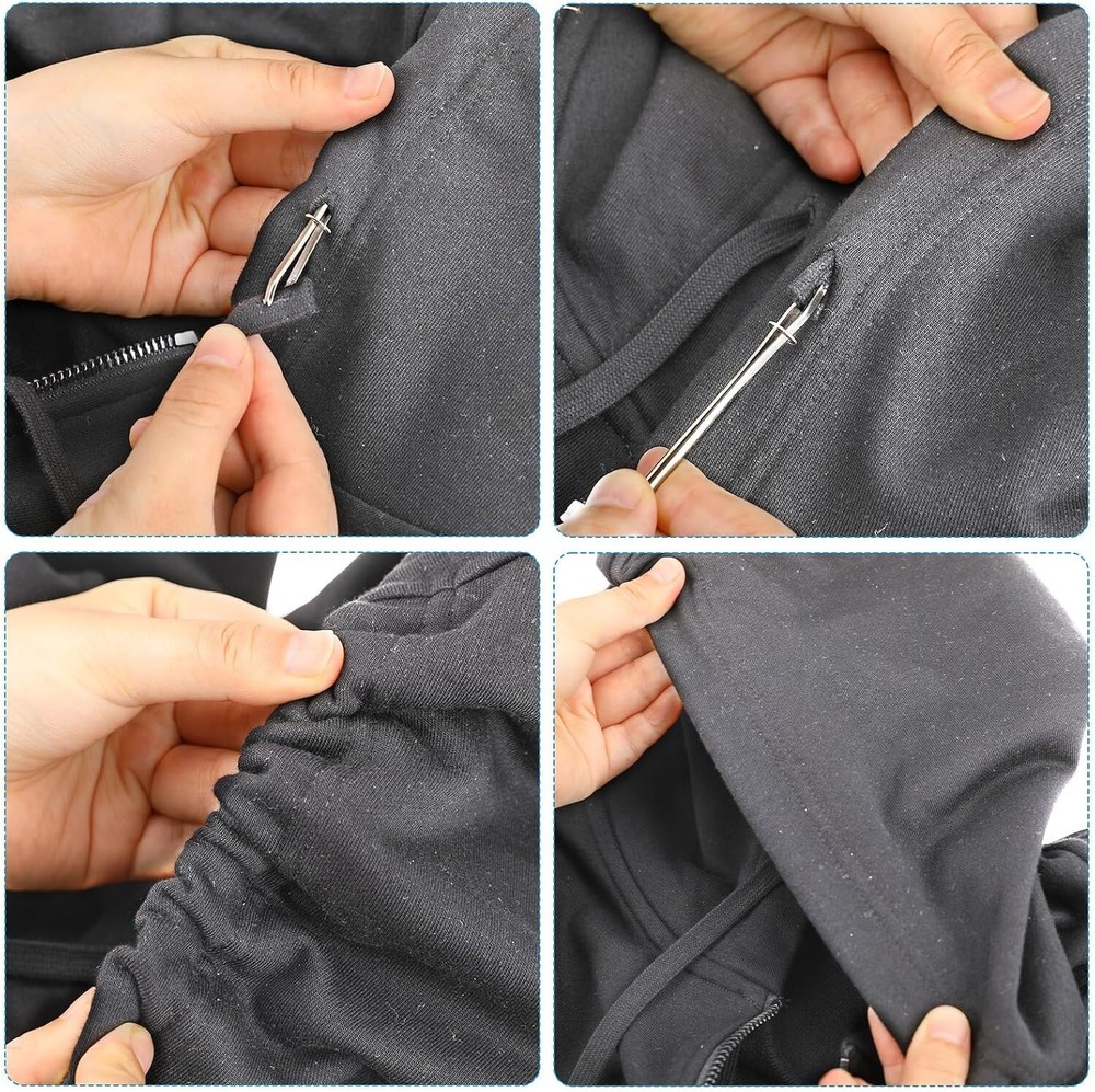 8Pcs Drawstring Threader Tool Set,Flexible Drawstring Threaders Plastic Drawstri