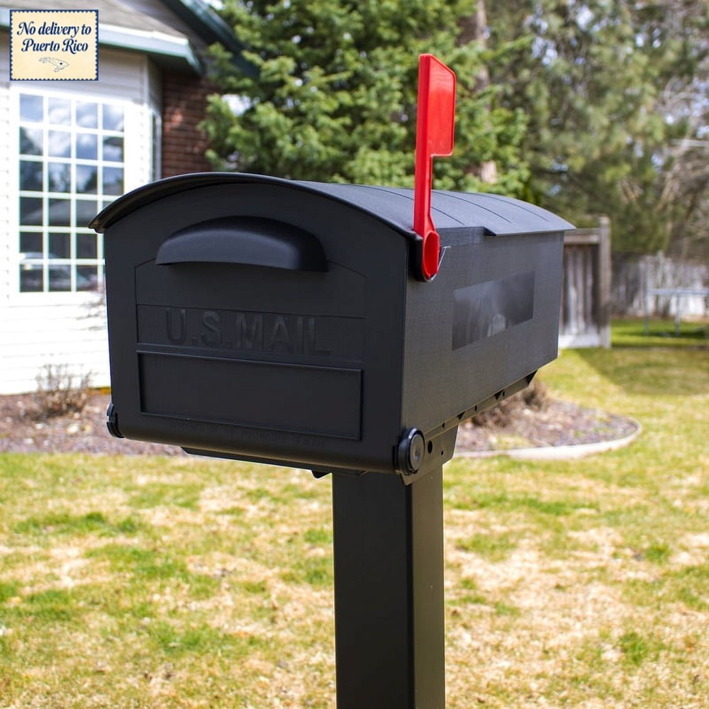 Mailboxes Patriot Plastic, Large, Post-Mount Mailbox in Black