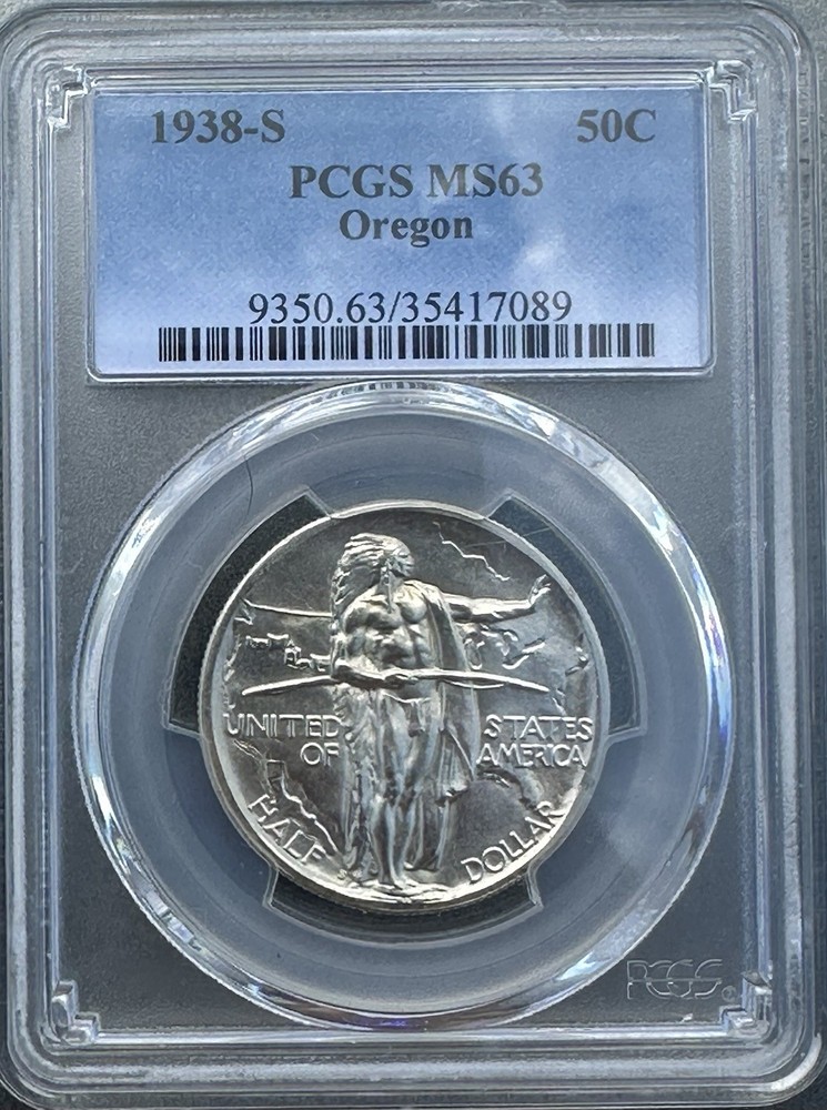 1938-S Oregon Commemorative Half Dollar - PCGS MS63