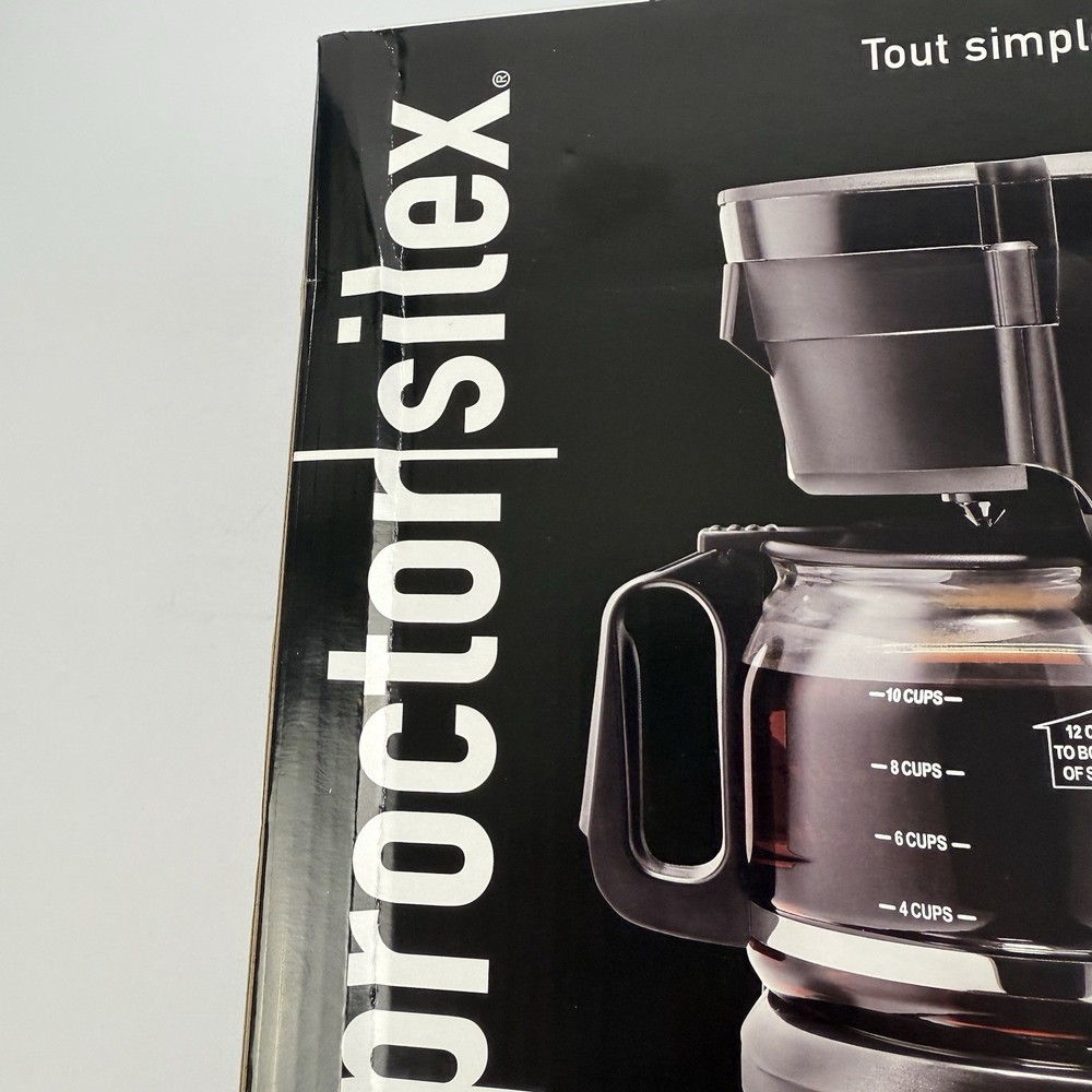 Proctor Silex Front Fill Compact 12 Cup Coffee Maker Glass Carafe Programmable