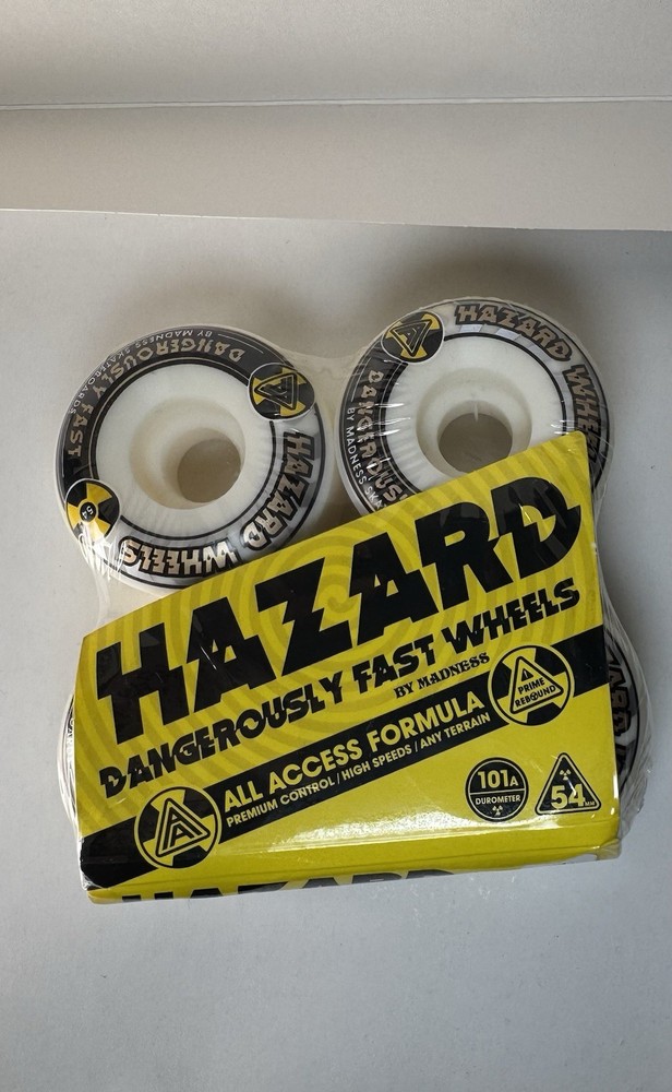 Hazard Wheels Skateboard Wheels 54mm 101a White