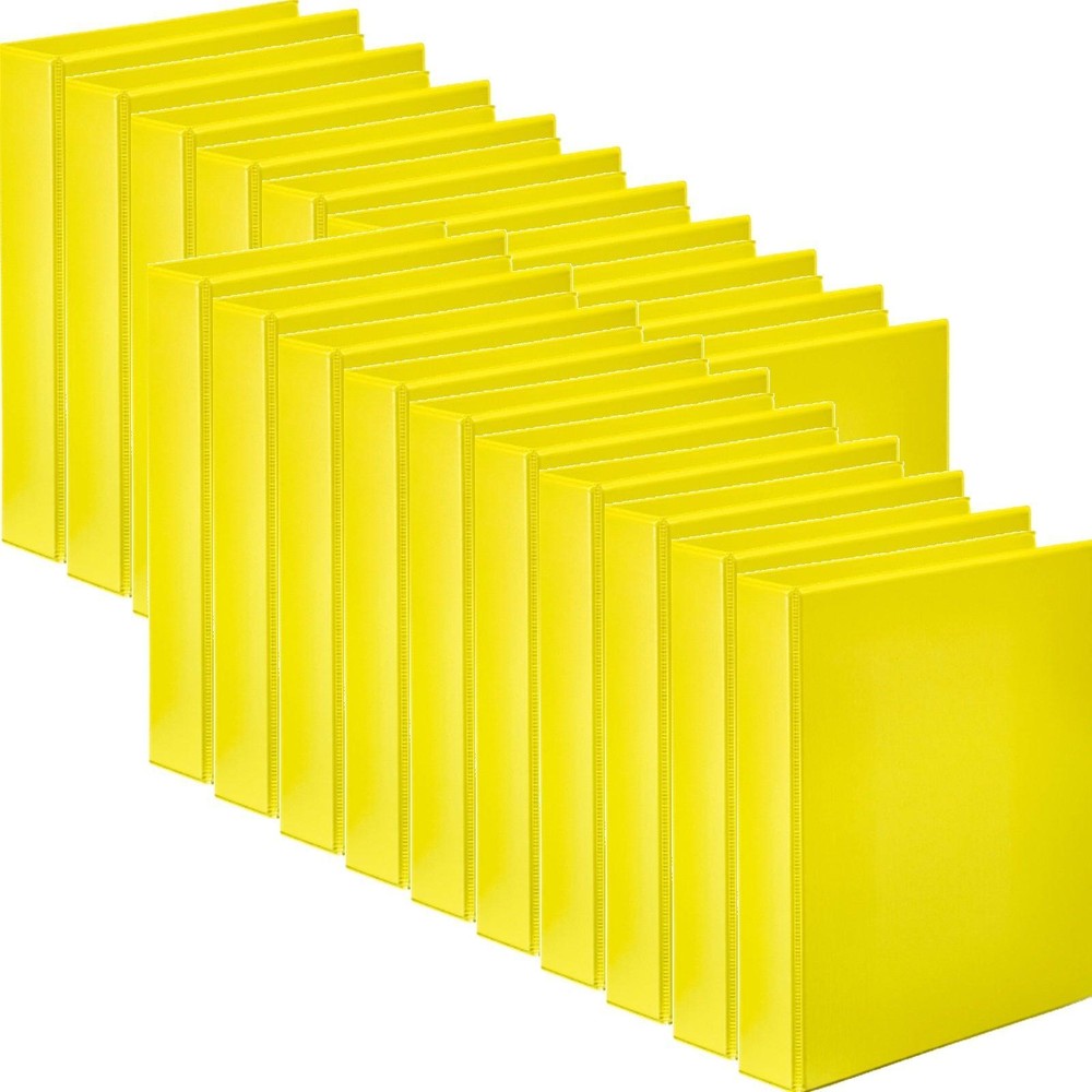 NEW Marbig Clearview Insert Ring Binder Folder 2D 25mm A4 Yellow Box 20
