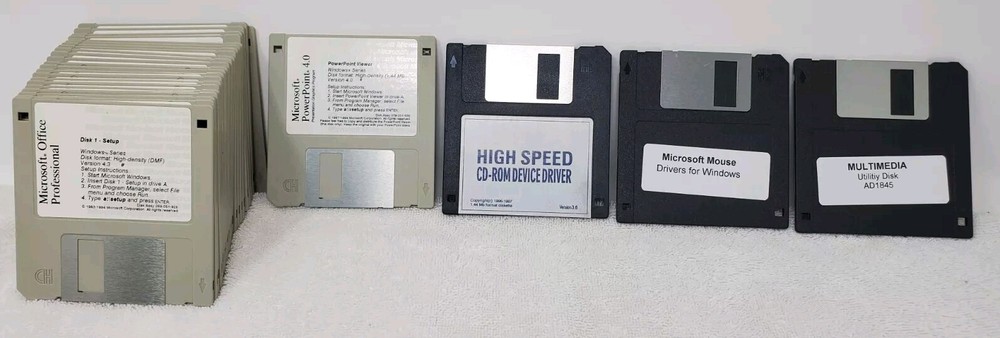 Microsoft Office Professional 1994 4.x? 3.5" Floppy Disks PowerPoint Mouse