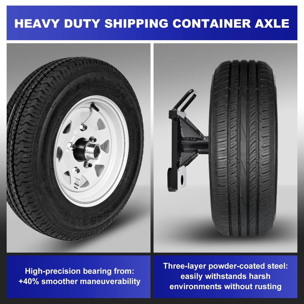 2 Pack Shipping Container Wheels 5.5-Lug Wheels Kit, Shipping Container Accessor